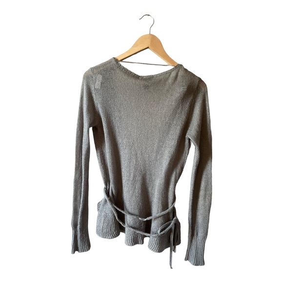 MANGO Mohair Blend Gray Wrap Sweater Size Medium - Picture 3 of 10